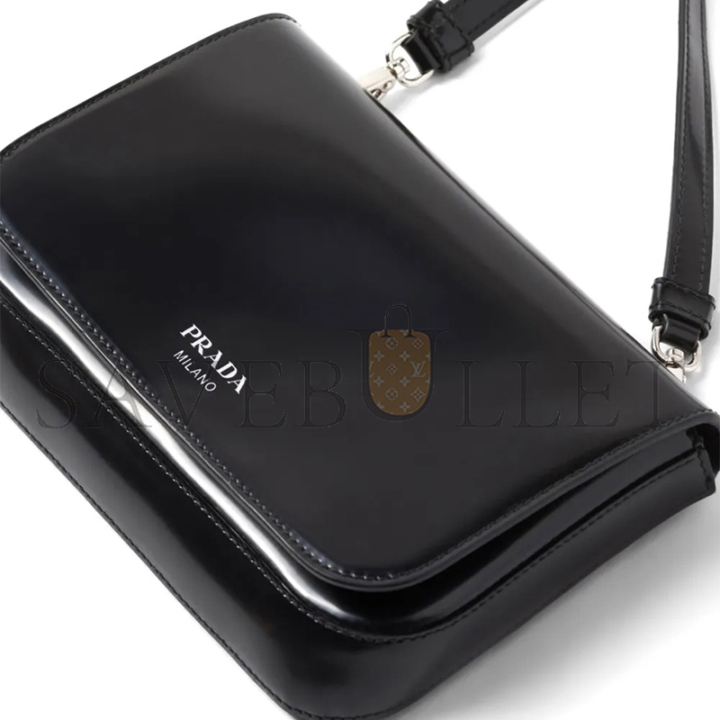 Pra*a logo-stamp brushed leather bag 2vd061 (18*12.5*2.5cm)